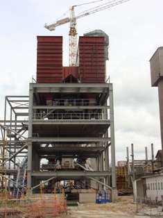 Multi-story baghouse filter tower structure
