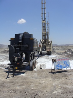 Mobile dust collector unit deployed at mining site